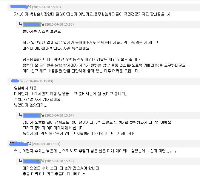 우리나라 포털사이트 미세먼지 측정과 공무원의 관계 | 인스티즈