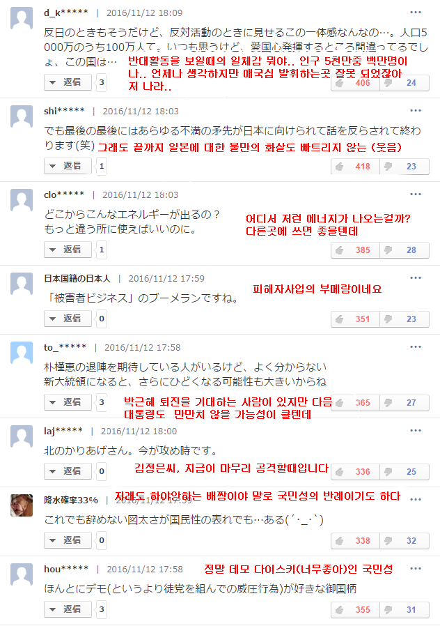 대한민국 박근혜 정권향한 100만 시위에 대한 일본 반응.jpg | 인스티즈