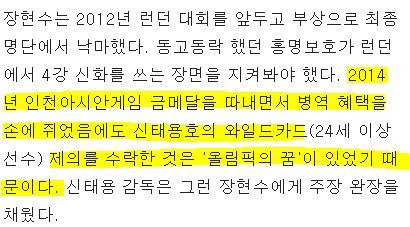 올림픽 무대가 간절했던 장현수의 눈물 .txt | 인스티즈
