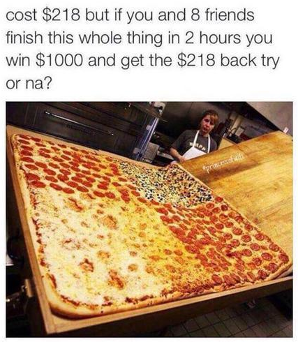 2시간 안에 이걸 다 먹으면 $1,000 (백만원) 을 주는 피자.jpg | 인스티즈
