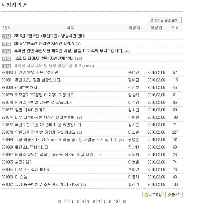 못친소2 무한도전 시청자게시판과 방통위 신청상황 jpg | 인스티즈
