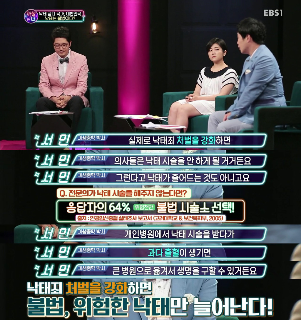 까칠남녀 낙태가 죄라면 패널들과 일반인 남자들의 생각 | 인스티즈