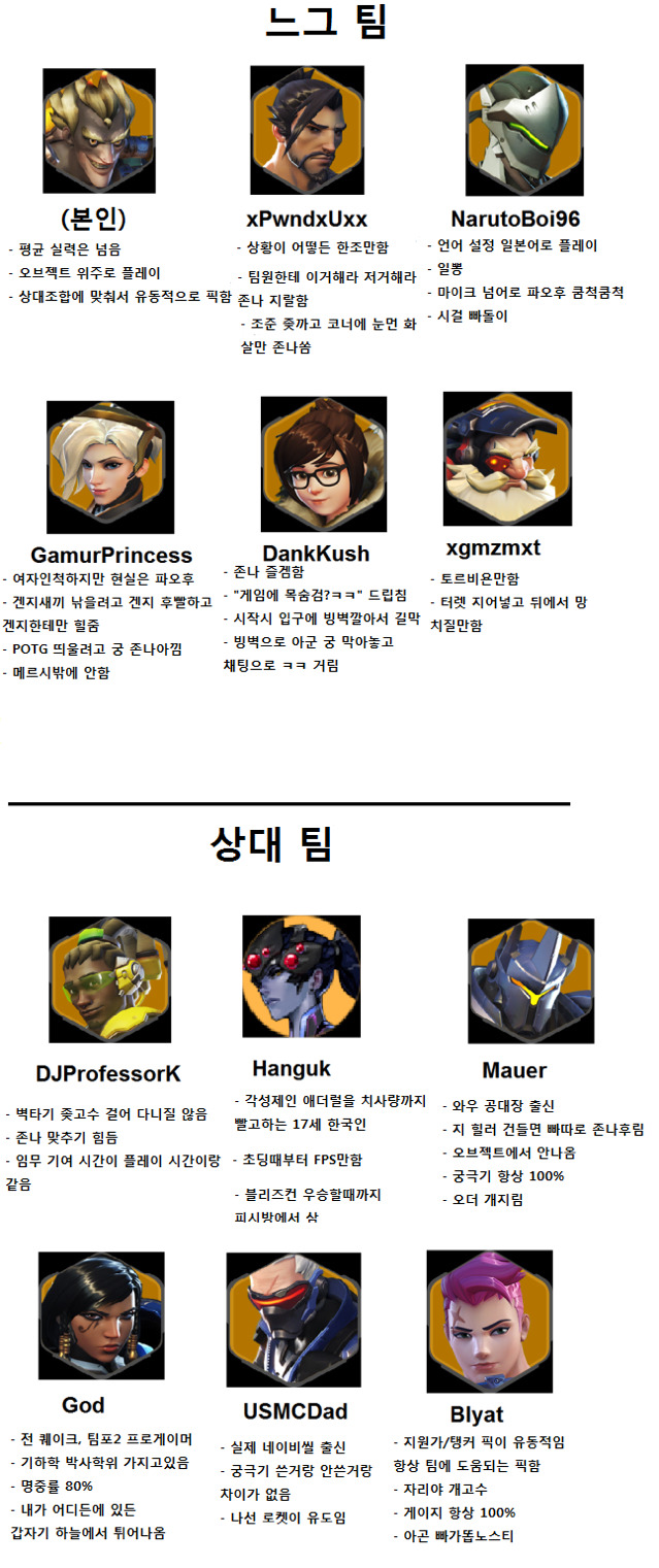 [오버워치] 느그팀 vs 상대팀 | 인스티즈