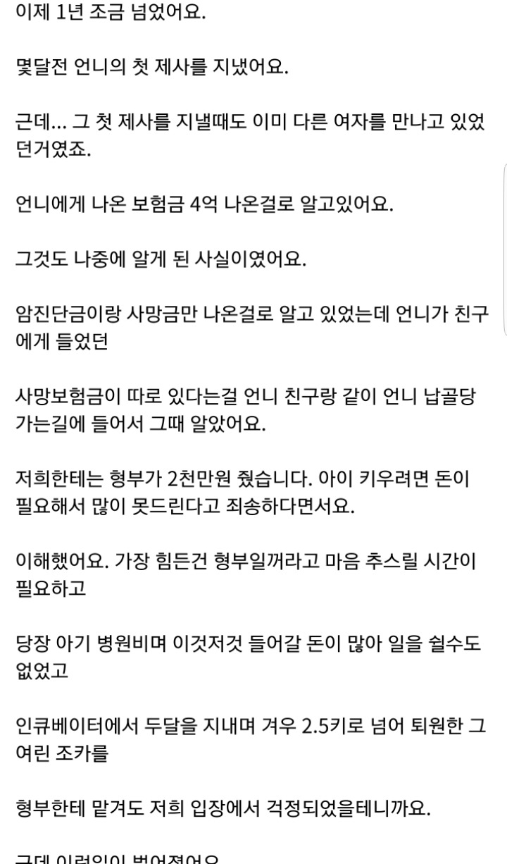 형부의 재혼을 말리는 저희가족이 이기적인건가요?...jpg | 인스티즈