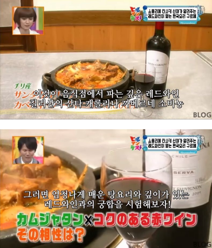 레드와인에 어울리는 한국 요리를 알려주는 일본 예능 방송 | 인스티즈